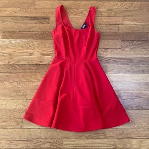 Red skater style dress